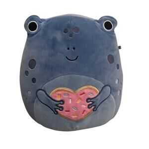 Squishmallows Agnolo Blue Frog Heart Cookie Plush 8.5in Valentine Kawaii